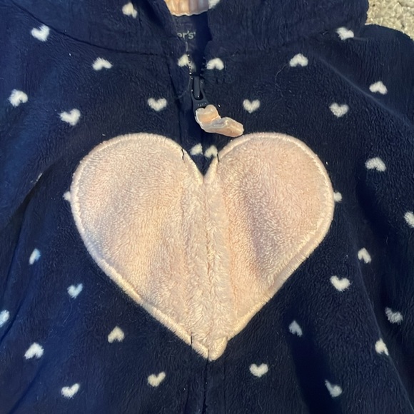 Carters Girls Fleece Hooded Onesie - Picture 2 of 3